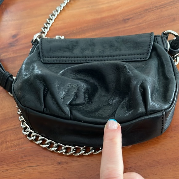 Badgley Mischka Leather Chain Link Crossbody Mini Purse - Picture 8 of 13